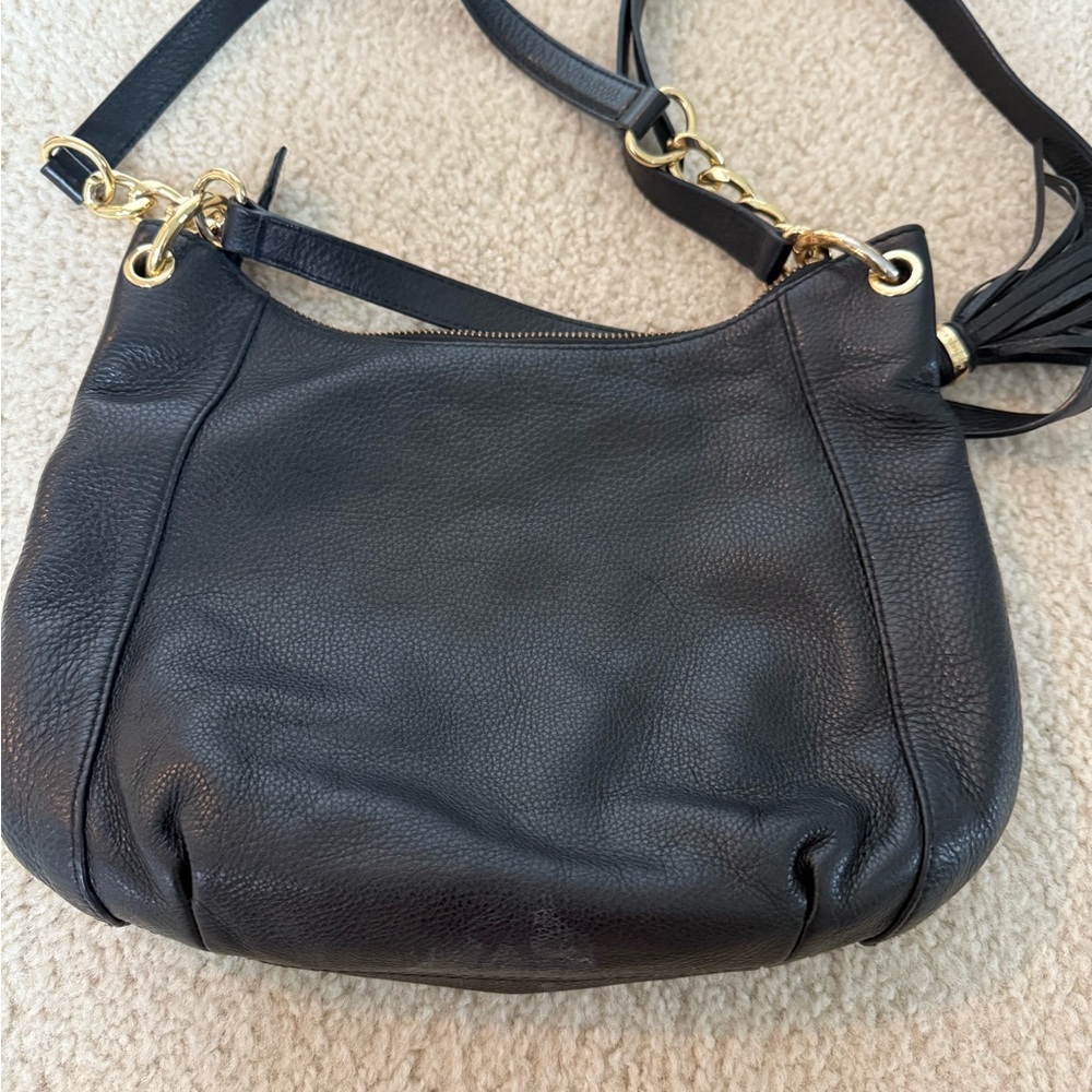 Michael Kors Black Leather Shoulder Hobo Bag - Picture 3 of 9